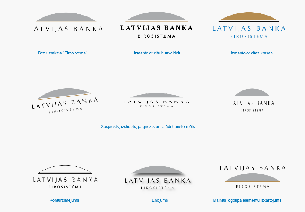 Latvijas Bankas logotips nepareiza lietošana